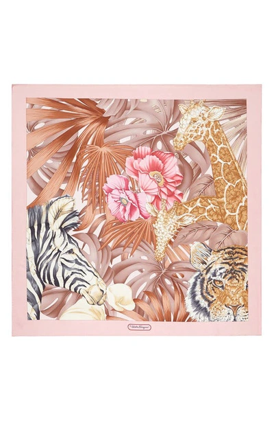 Shop Ferragamo Jungle Silk Scarf In Rosa