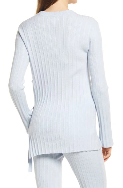 Open Edit Side Tie Sweater In Blue Ice
