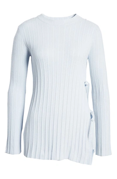Open Edit Side Tie Sweater In Blue Ice