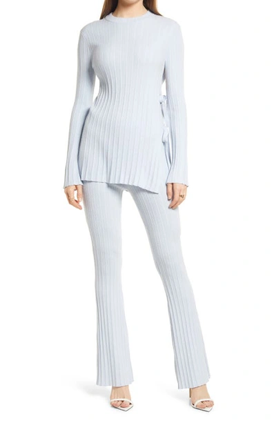 Open Edit Side Tie Sweater In Blue Ice