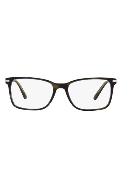 Shop Prada 56mm Rectangular Optical Glasses In Turquoise Tortoise/demo Lens