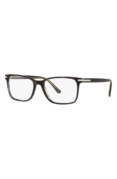 Shop Prada 56mm Rectangular Optical Glasses In Turquoise Tortoise/demo Lens