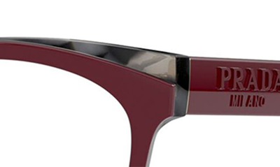 Shop Prada 53mm Butterfly Optical Glasses In Bordeaux/grey/demo Lens