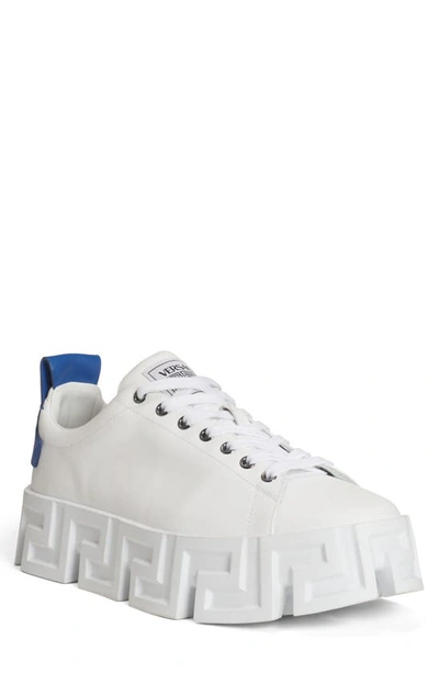 Shop Versace Greca Labyrinth Sneaker In White Sapphire White