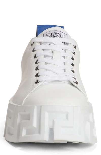 Shop Versace Greca Labyrinth Sneaker In White Sapphire White