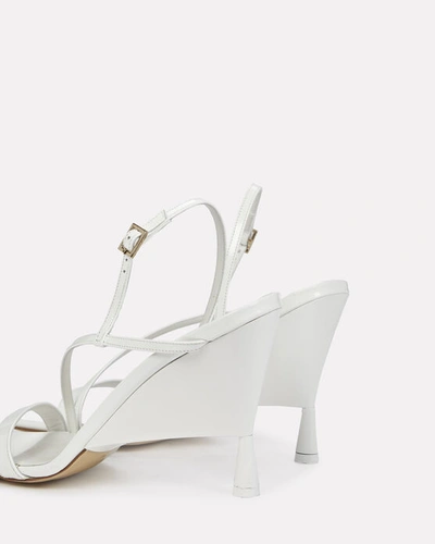 Shop Gia Borghini X Rhw 2 Strappy Patent-leather Sandals In White