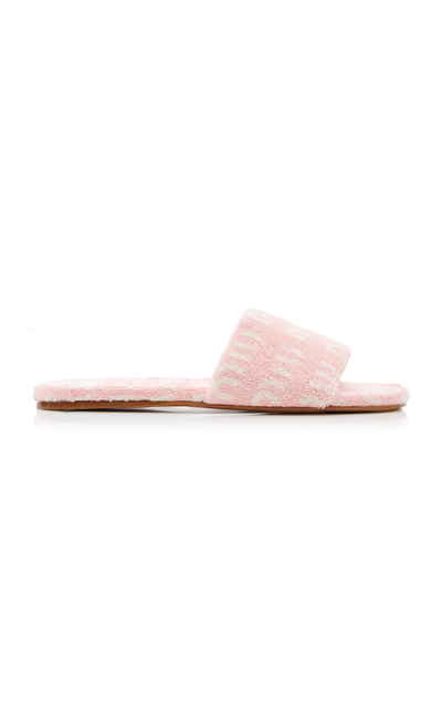 Shop Miu Miu Terry Slides In Pink