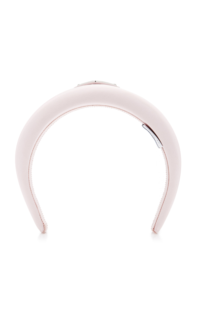 Shop Prada Logo-detailed Re-nylon Maxi Headband In Pink