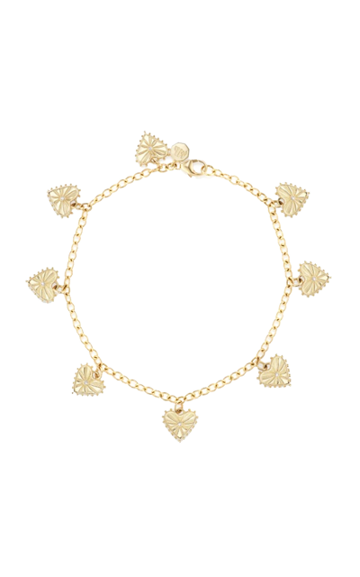 Shop Marlo Laz Women's Heart 14k Yellow Gold Diamond Bracelet