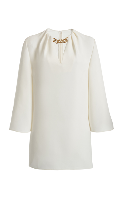 Shop Valentino Women's Chain-detailed Silk Mini Dress In White