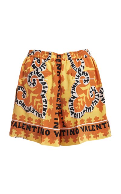 Shop Valentino Women's Crepe De Chine Bandana Mini Shorts In Yellow
