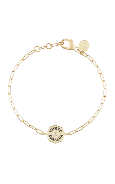 Shop Marlo Laz Women's Wee Porte Bonheur 14k Yellow Gold Diamond Bracelet