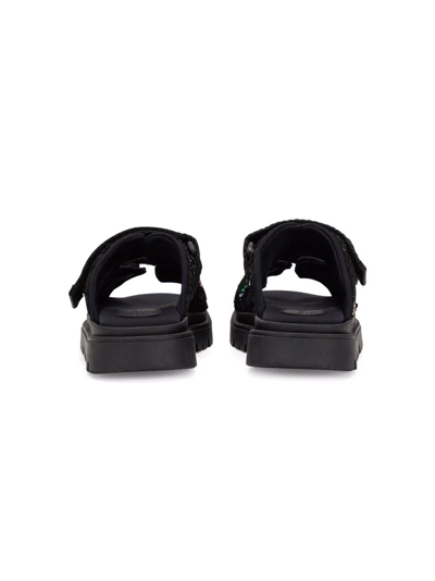 Shop Dolce & Gabbana Sequin Touch-strap Sandals In Black