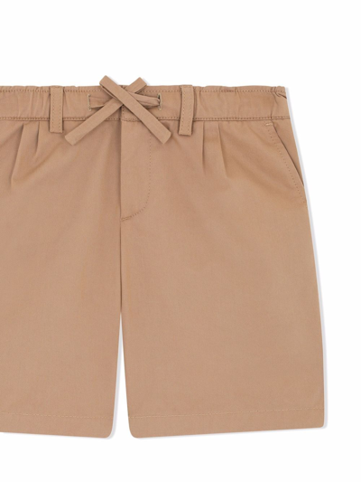 Shop Dolce & Gabbana Drawstring Gabardine Shorts In Neutrals