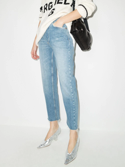 Shop Re/done '70s Stone Pipe Straight-leg Jeans In Blue