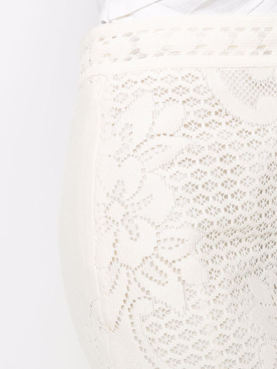 Valentino High-waist Guipure Lace Maxi Skirt In Neutrals