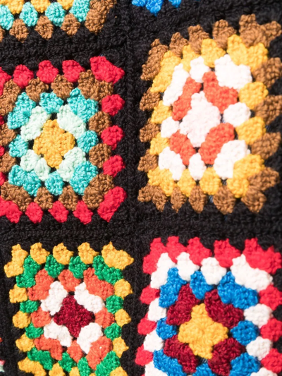 Shop Alanui Crochet-panel Denim Jacket In Blue