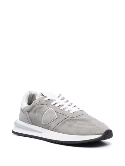 Philippe Model Tropez 2.1 Washed Suede Sneakers In Grey