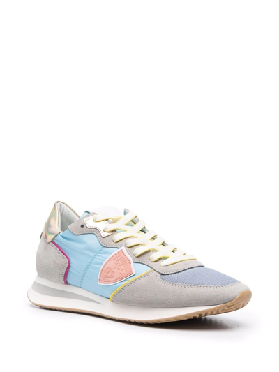 Shop Philippe Model Paris Trpx Mondial Lace-up Sneakers In Blue