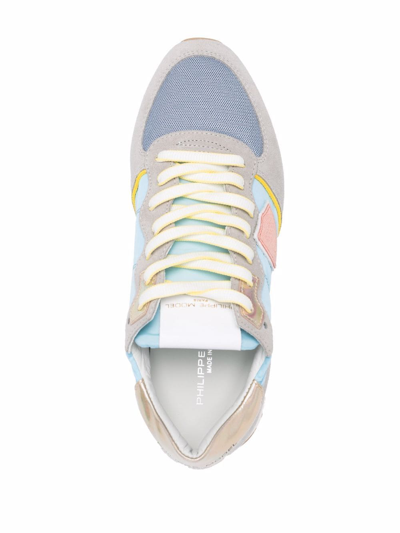 Shop Philippe Model Paris Trpx Mondial Lace-up Sneakers In Blue