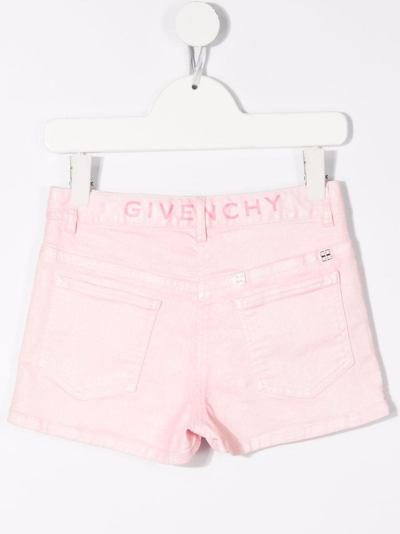 Shop Givenchy Mid-rise Denim Shorts In Pink