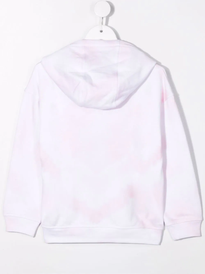 Shop Givenchy Heart Tie Dye-print Cotton Hoodie In White