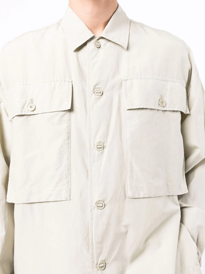 Shop Ymc You Must Create Military Buttoned-up Shirt In Neutrals