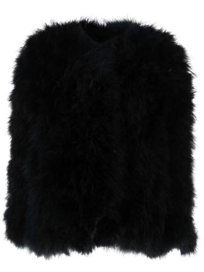 Pre-owned Dior 1980s  Fluffy Coat In Black