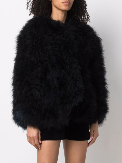 Pre-owned Dior 1980s  Fluffy Coat In Black