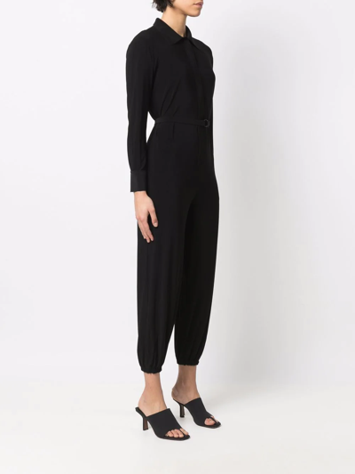 Shop Norma Kamali Cropped Shirt Jumpsuit In Black