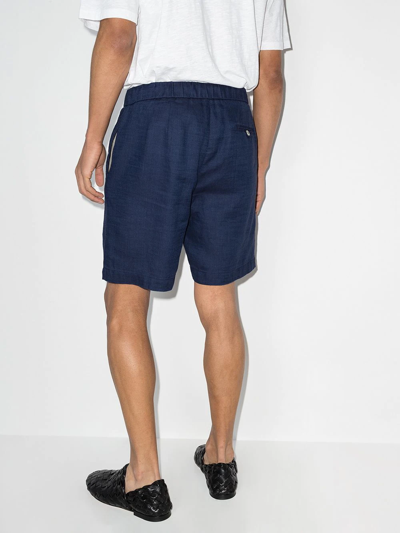 Shop Frescobol Carioca Felipe Drawstring-waist Chino Shorts In Blue