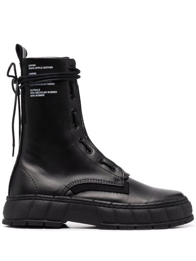 Shop Viron Vegan Leather Combat Boots In Black