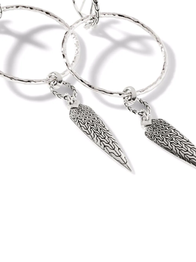 Shop John Hardy Radial Drop Earrings In Silver