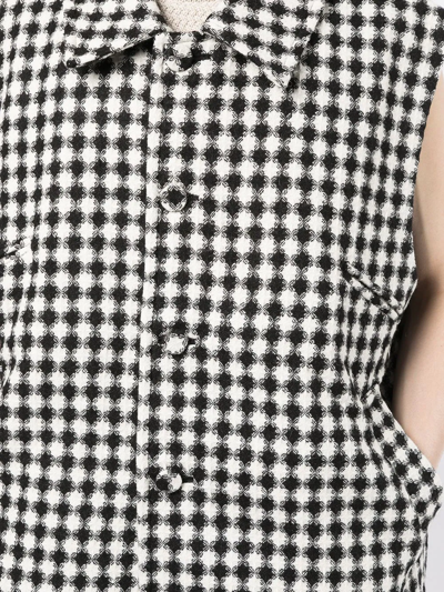 Onefifteen X Anowhereman Geometric-print Gilet In Black