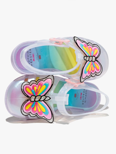 Sophia Webster Mini Kids Silver Unicorn Butterfly Jelly Sandals In Silver