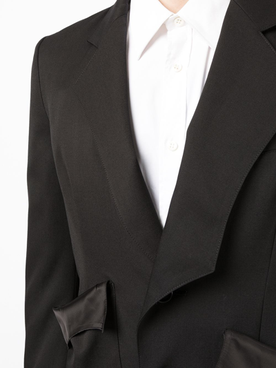 Shop Sulvam Asymmetric Single-breasted Blazer In Black