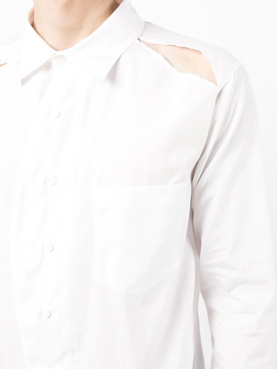 Sulvam Cut Out-detail Tailored Shirt In White