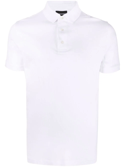 Shop Emporio Armani Eagle-motif Polo Shirt In White