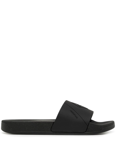 Shop A-cold-wall* Embossed-logo Open-toe Slides In Black