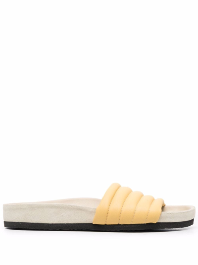 Shop Isabel Marant Shellea Padded Slides In Yellow