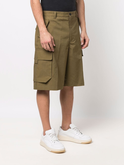 Shop Kenzo Mesh-texture Cargo Trousers In Green