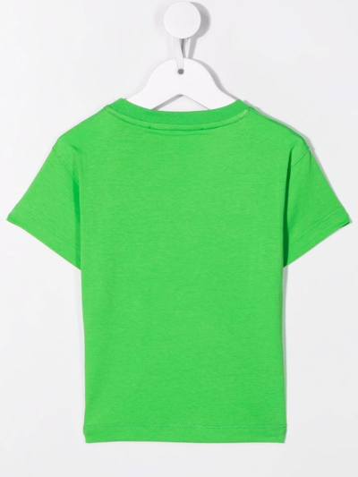 Shop Philosophy Di Lorenzo Serafini Embroidered-logo Cotton T-shirt In Green