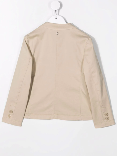Shop Dondup Nocthed-lapels Single-breasted Blazer In Neutrals