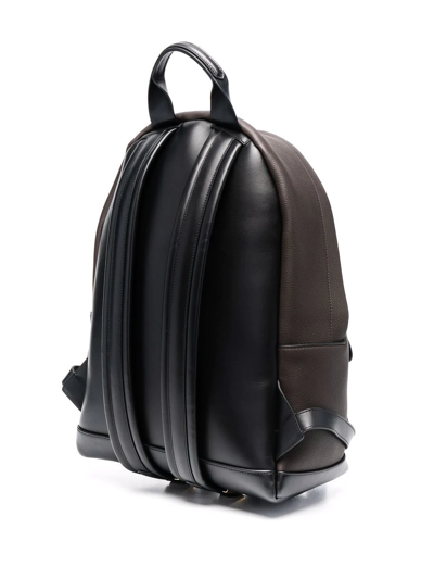 Shop Tom Ford Buckley Grained Leather Backpack In Brown