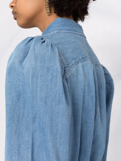 Shop Frame Long-sleeve Denim Shirt In Blue