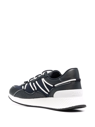 Shop Z Zegna Panelled Low-top Sneakers In Blue