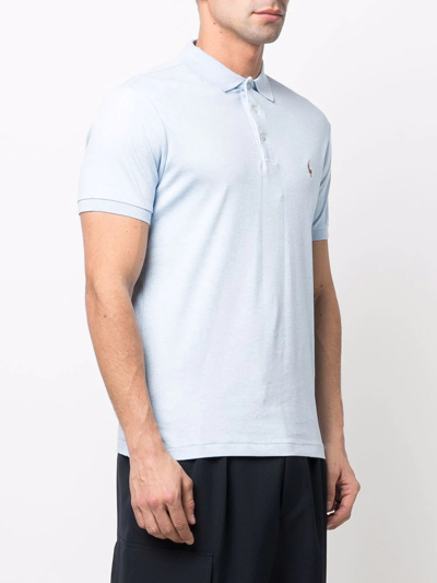 Polo Ralph Lauren Polo Pony Logo-embroidered Polo Shirt In Blue