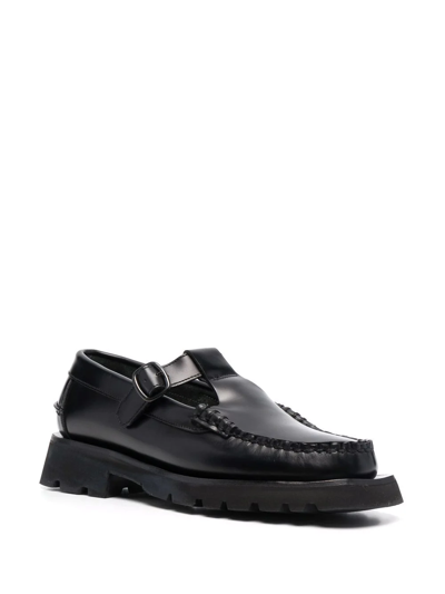 Shop Hereu Alber Sport Leather Loafers In Black
