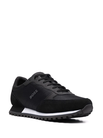 Shop Hugo Boss Low Lace-up Sneakers In Black