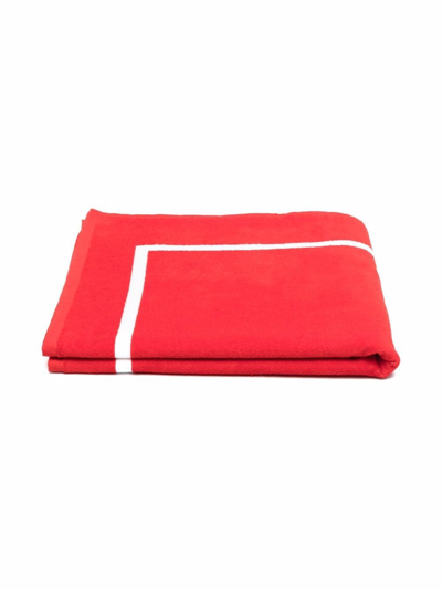 Shop Moschino Teddy-motif Towel In Red